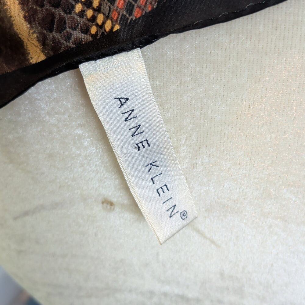 Vtg Anne Klein 100% Silk Scarf Animal Print Elegant Classic Square - Picture 5 of 6